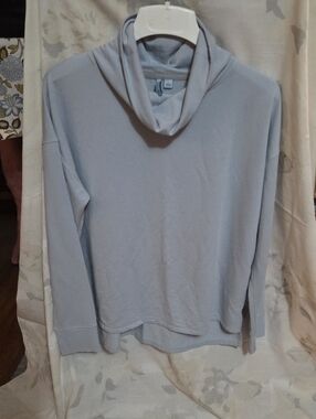 Studio Light Blue Cowl Neck Long Sleeve Top